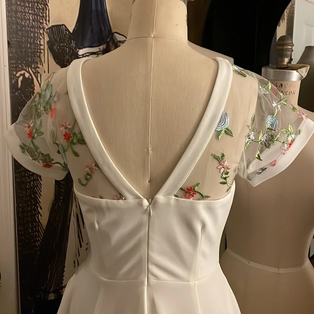 NWT Sweetheart Neckline White Fit & Flare Dress - Picture 6 of 8
